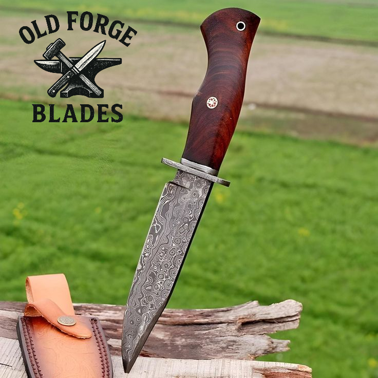  Handmade Damascus steel hunting knife 11 inch overall length
