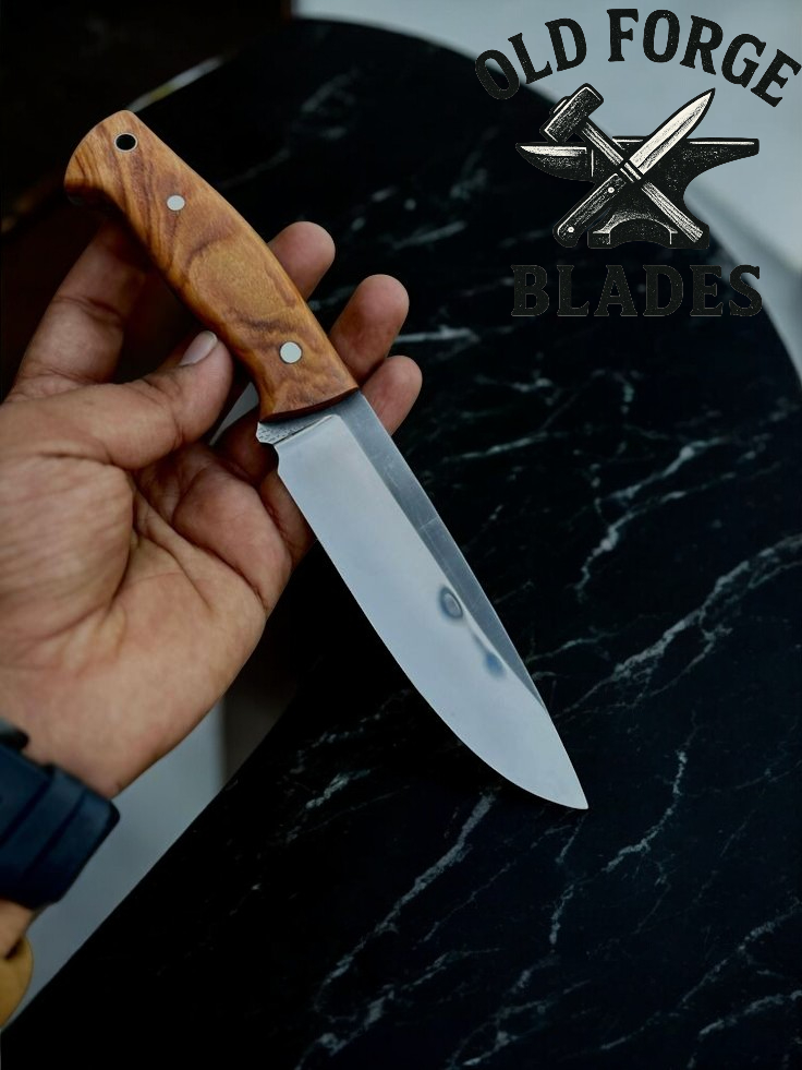 Handmade demascus knife 10 inch with leather sheath