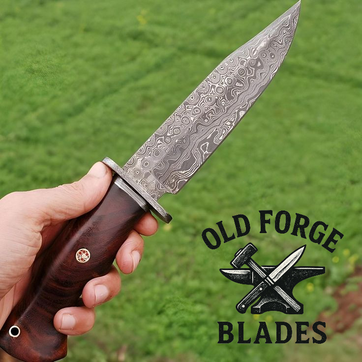  handcrafted Damascus steel blade detail
