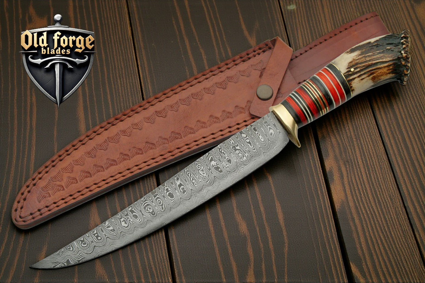 Custom Damascus Fillet Knife – 10" Handmade
