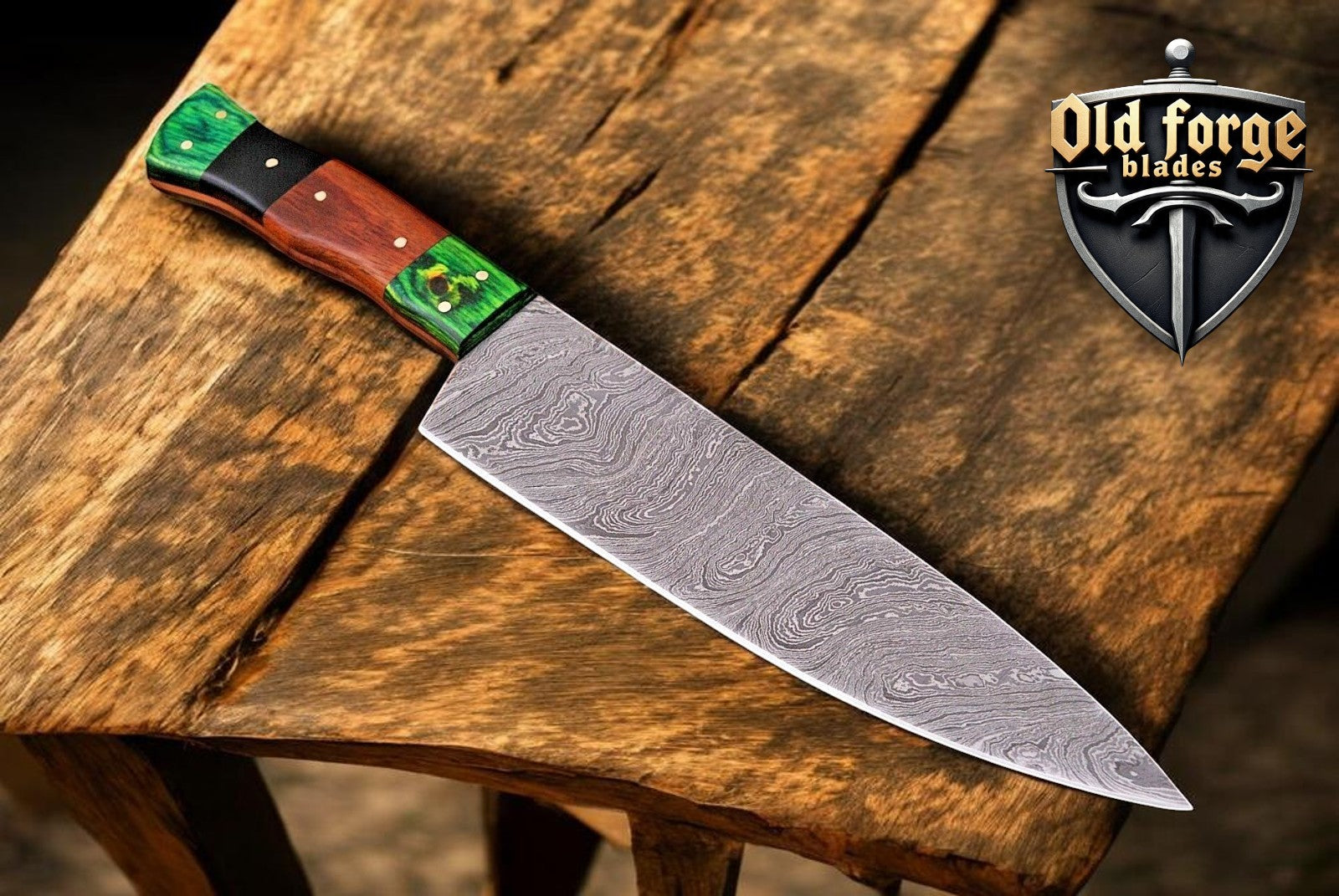 Premium custom damascus knives chef knife with Damascus steel blade