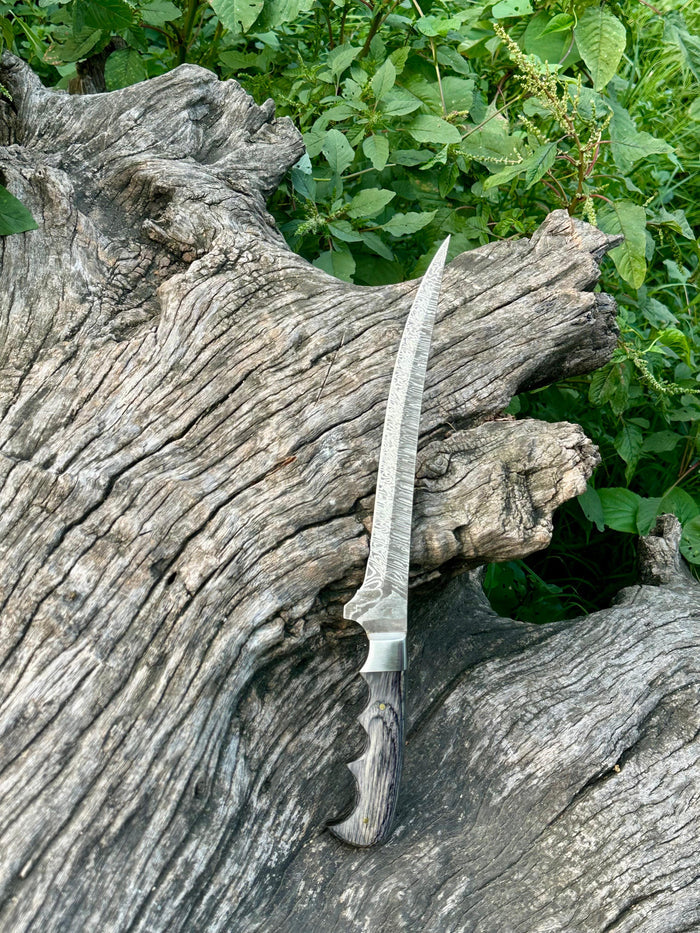 luxury damascus fillet knife