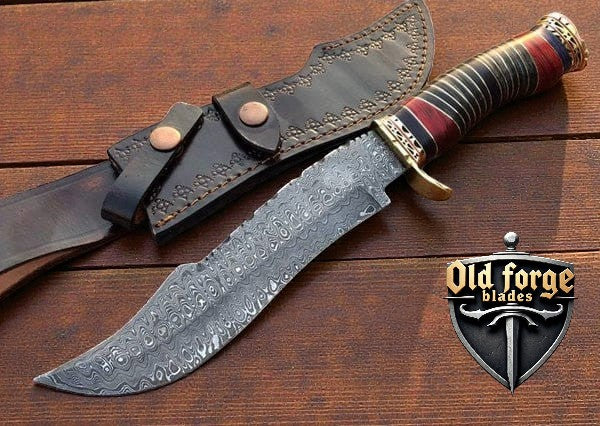 premium damascus bowie knife