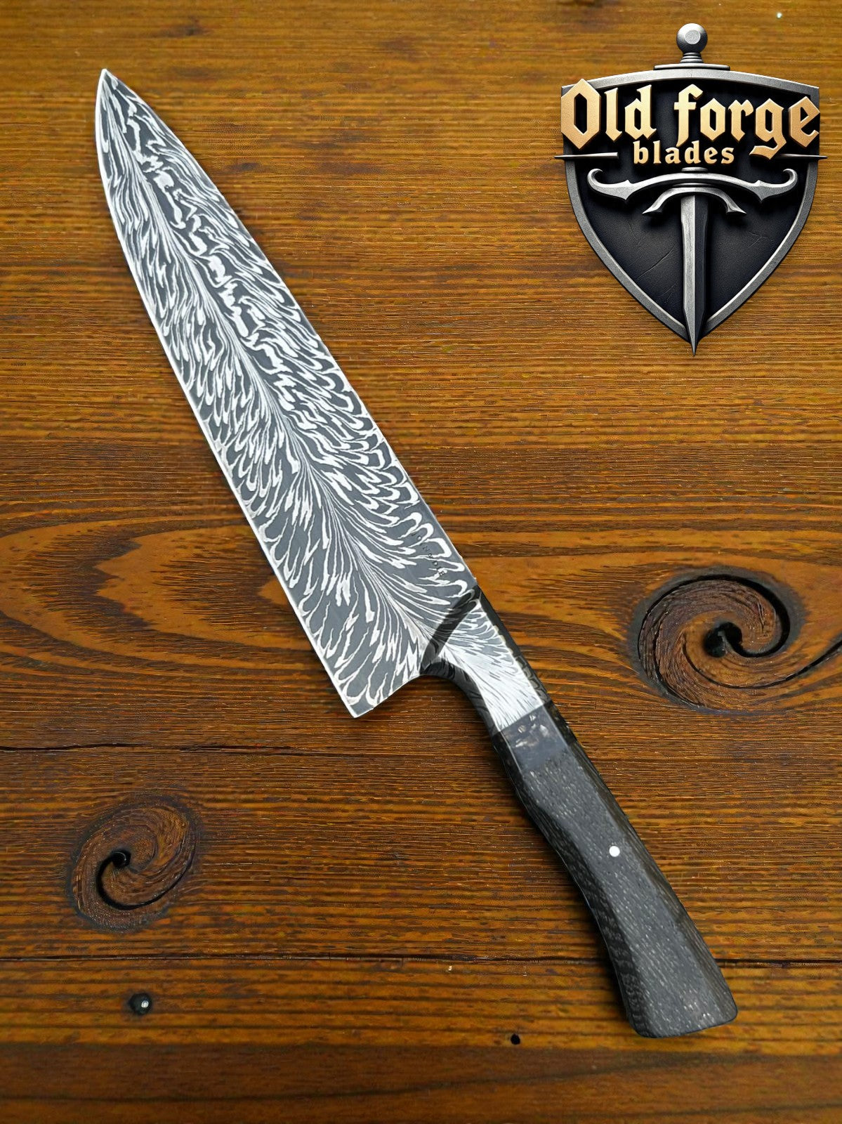 Handmade Damascus steel 8 inch chef knife with Wenge wood handle