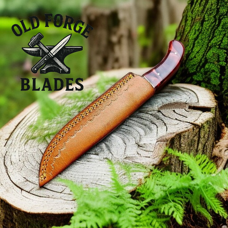 handcrafted demascus knives epoxy resin sheep horn handle