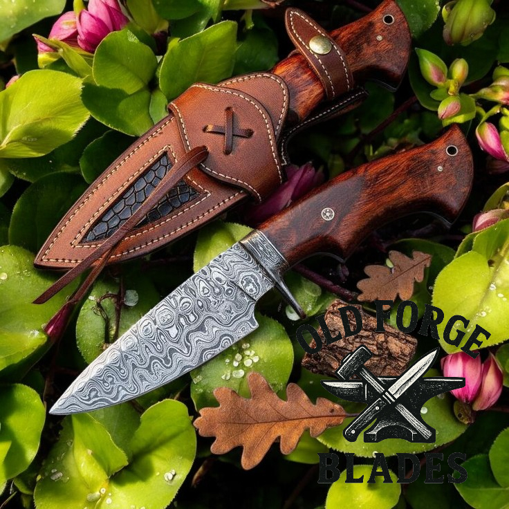 Handmade damascus knife damascus with rosewood handle