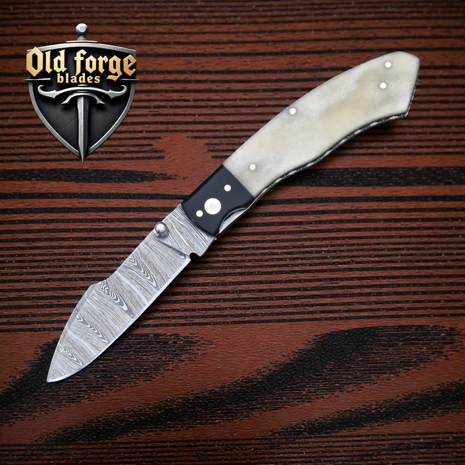 damascus steel knives for sale with leather sheath included